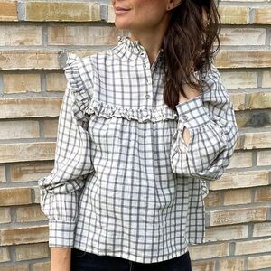 Sofie Schnoor Checkered Ruffle Women's Top